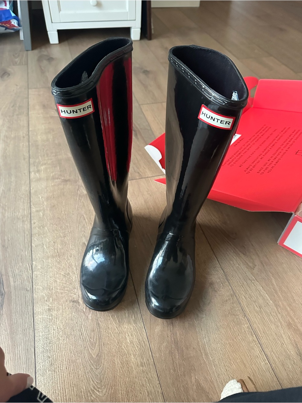 Hunter Black Gloss Women's Rain Boot Box with Logo
